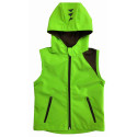 Letní softshell vesta zelená - kód 5166 Stojáček i kapuce